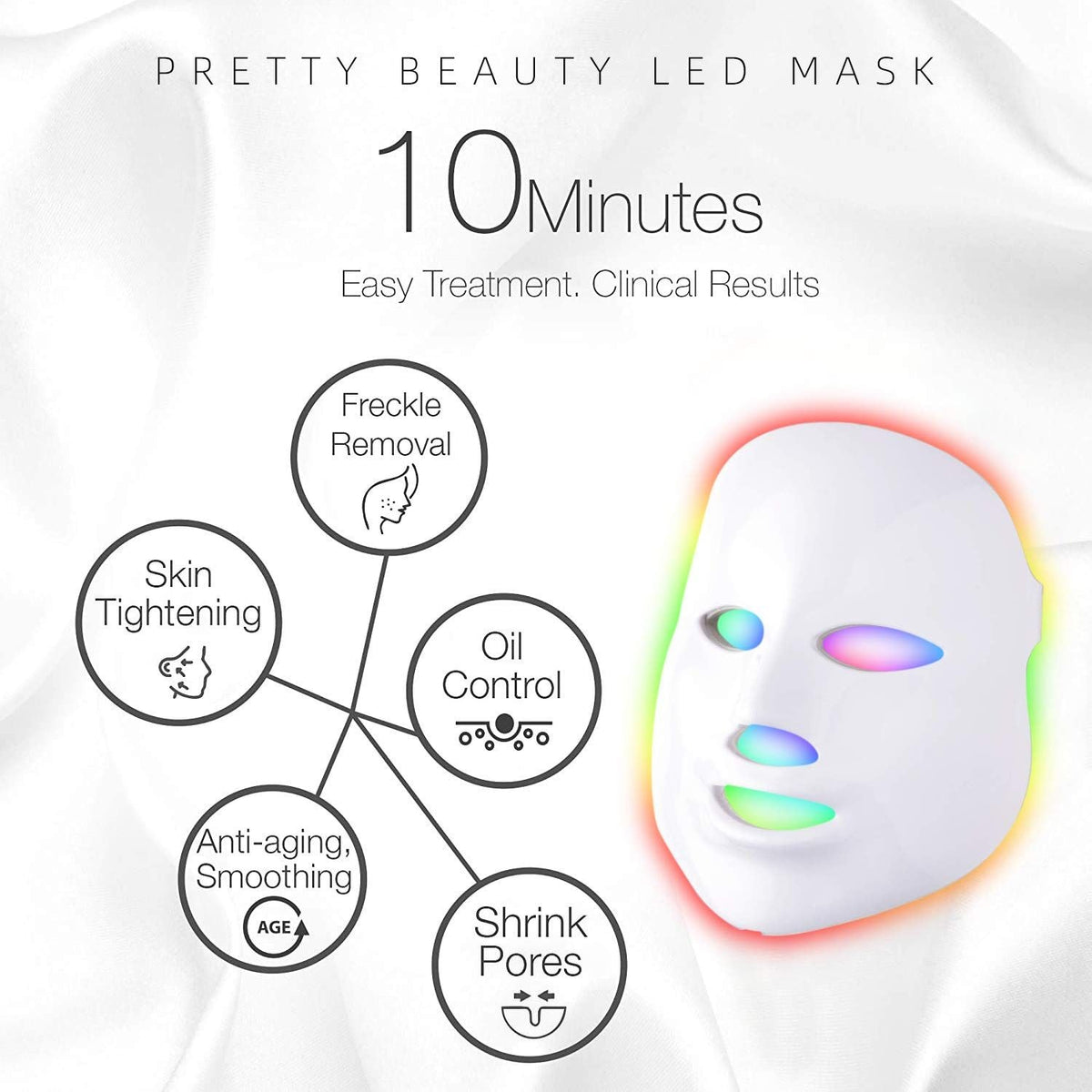 Led Face Photon Mask Skin Rejuvenation Facial Skin Care Mask 7 Color Therapy