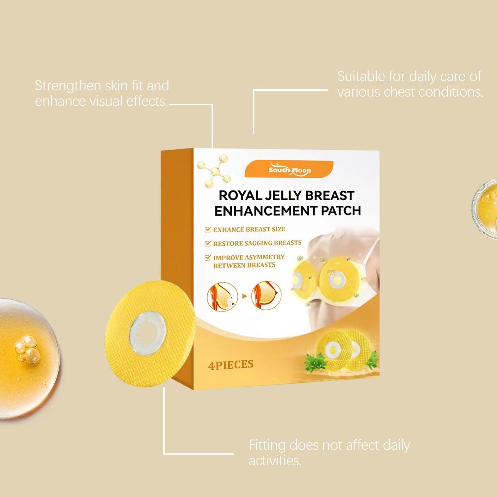 Chest Care Patch, Hydrating, Moisturizing, Invisible, Breathable, Nourishing Skin ,4pcs