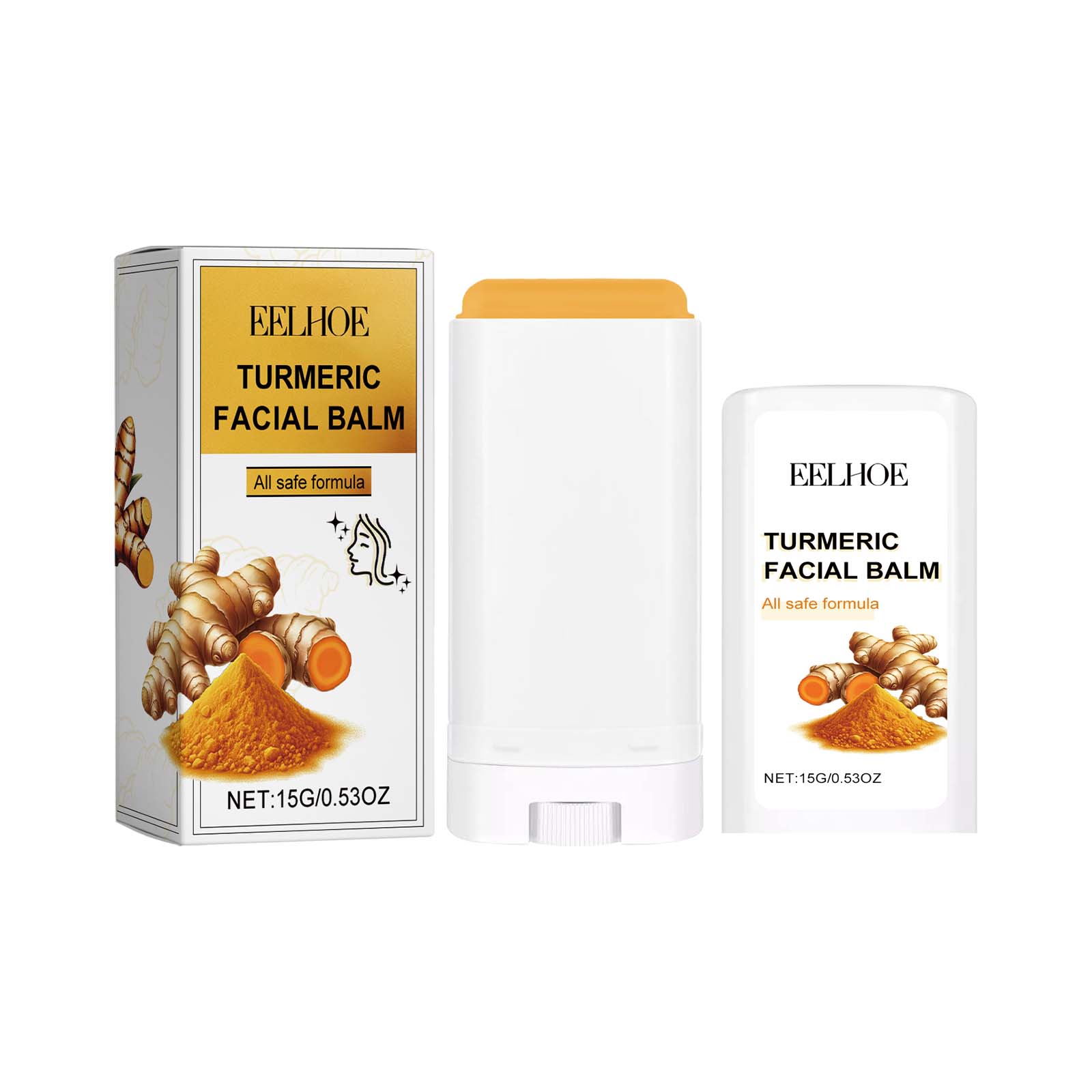Brighten Skin Naturally with Turmeric Facial Care Stick, Hydrating, Pigmentation Reducer ,15g