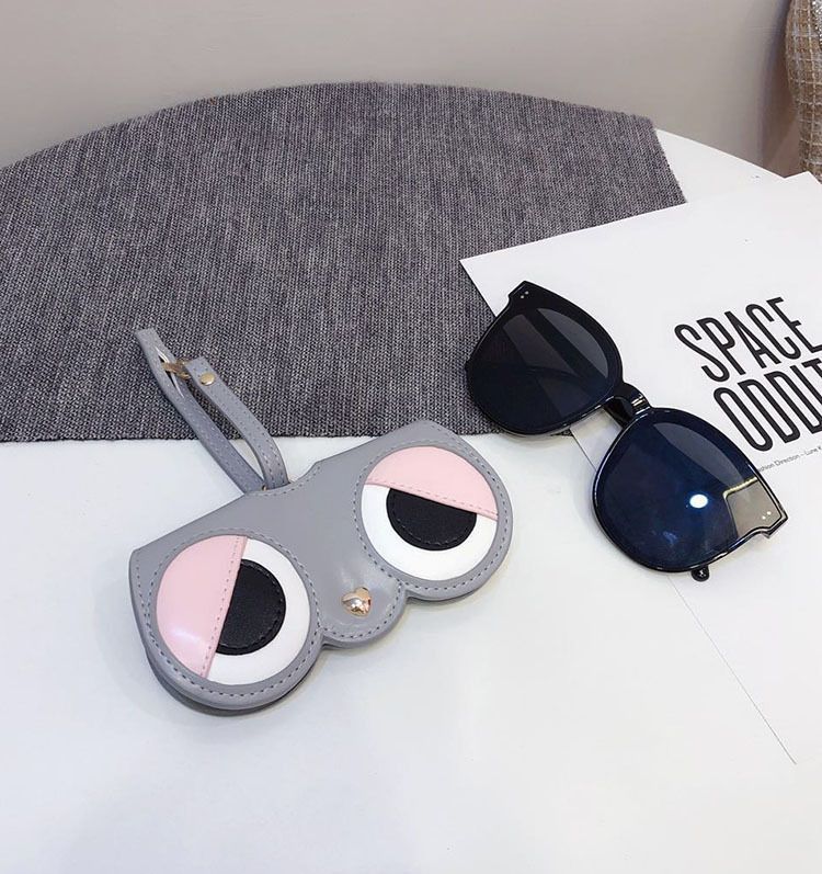 Glasses Storage Bag Pu Leather Eyeglass Case Portable Funny Sunglasses Box