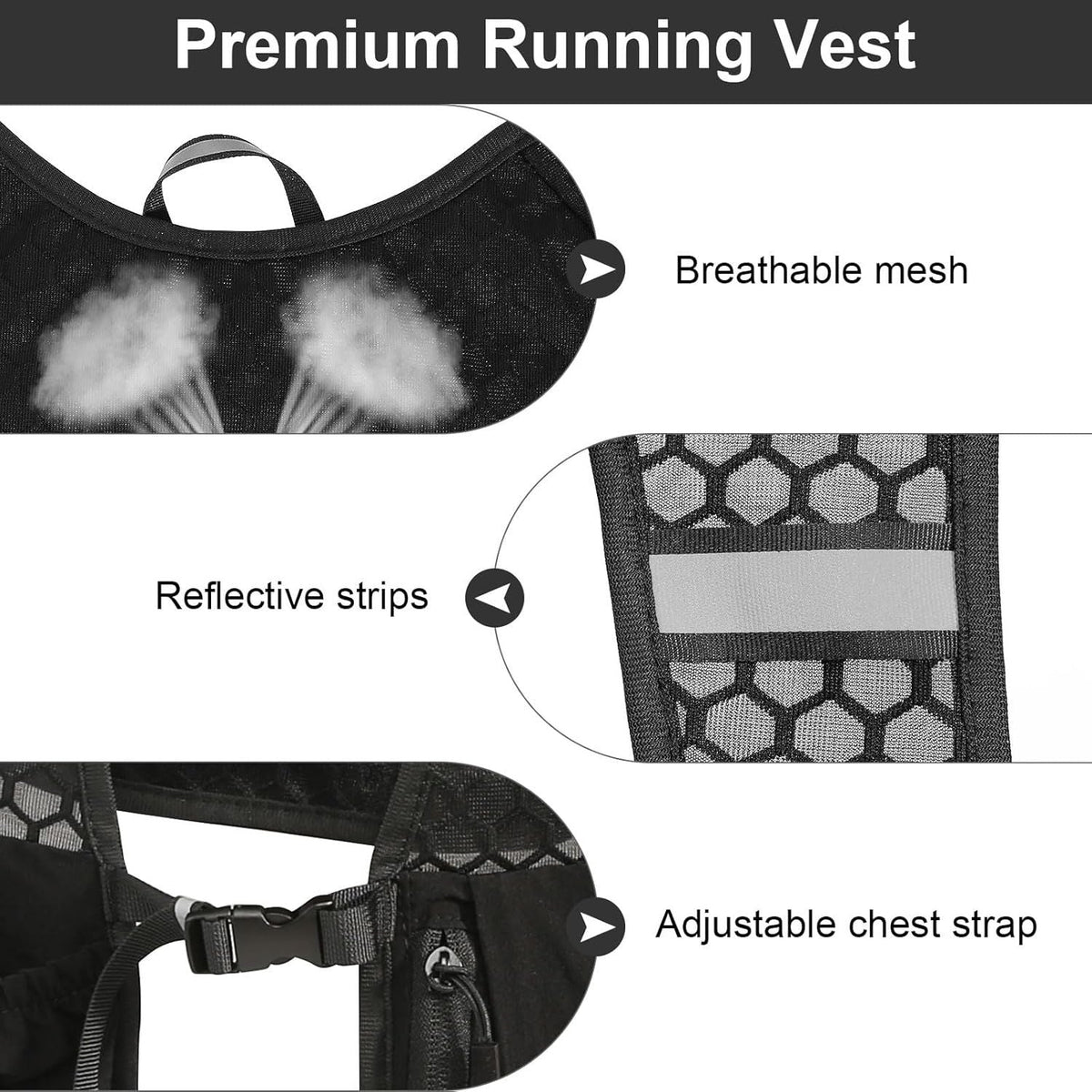 Running Vest Running Backpack Hydration Vest Reflective Hydration Water Pack