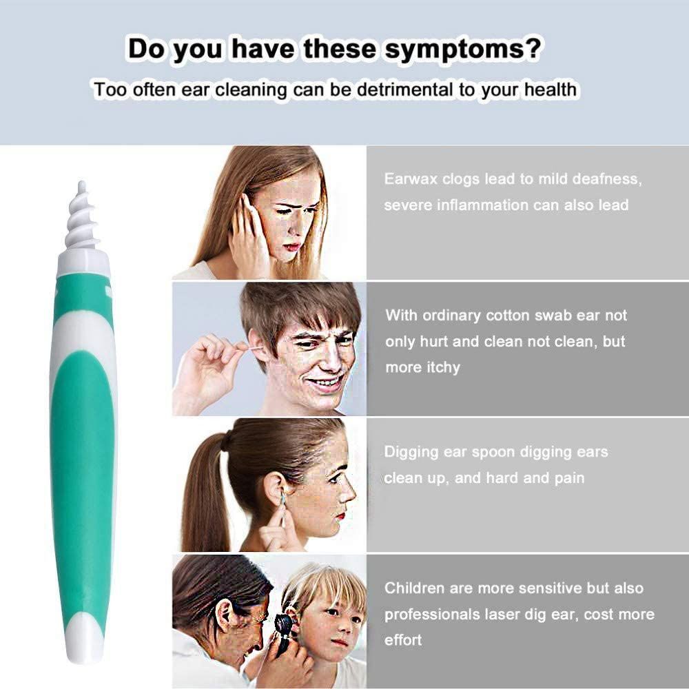 Ear Wax Removal Kit Ear Cleaning Spiral Swab With 15 Soft Replacement Tips Ear Care Tool