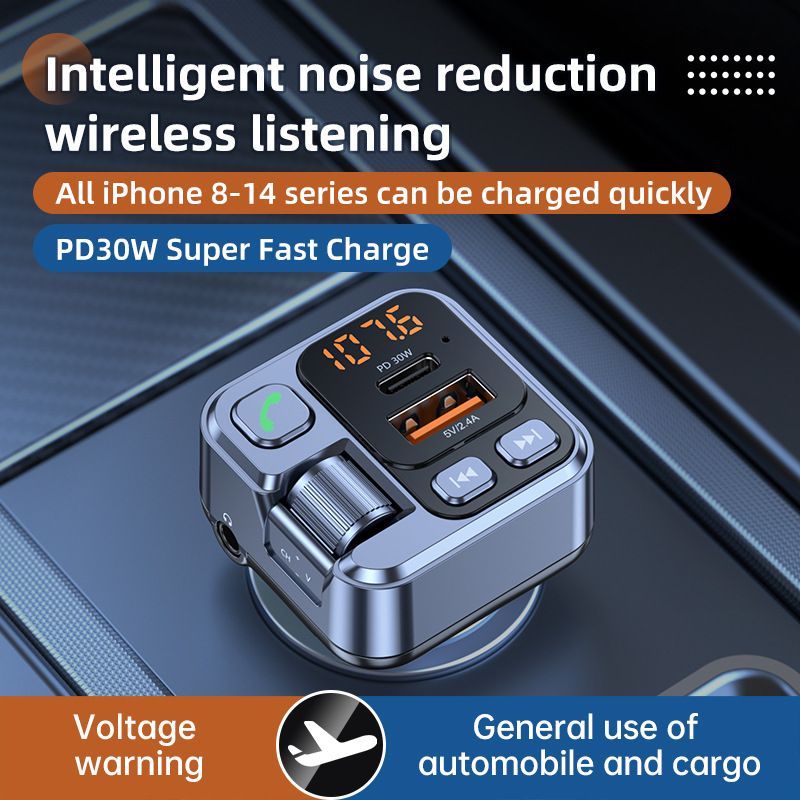 Car Bluetooth FM Transmitter Car MP3 Player Adapter With PD 30W Fast Charging