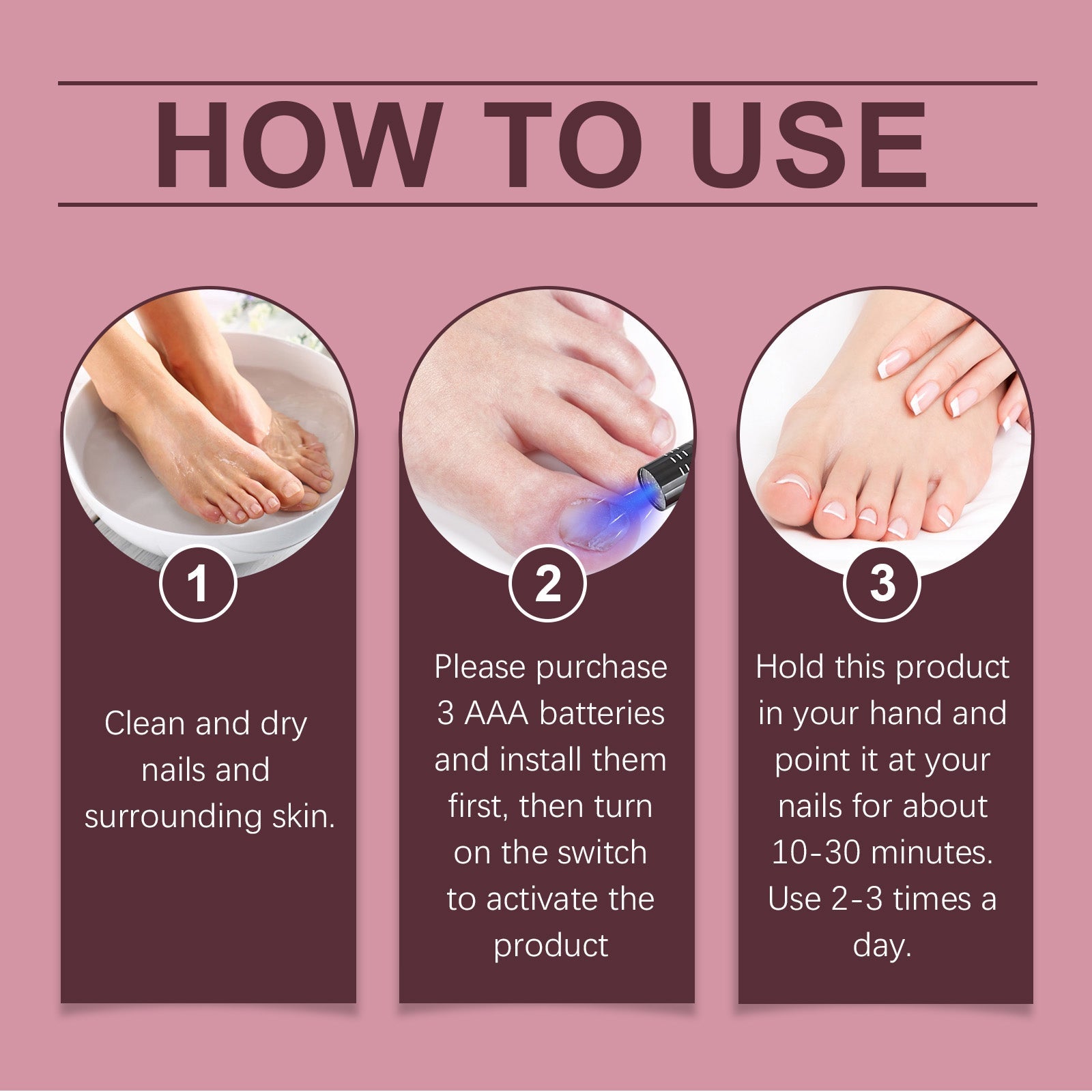 Deep Nail Apparatus for Brightening, Gentle Laser Nail Care, Safe Daily Use ,1pcs