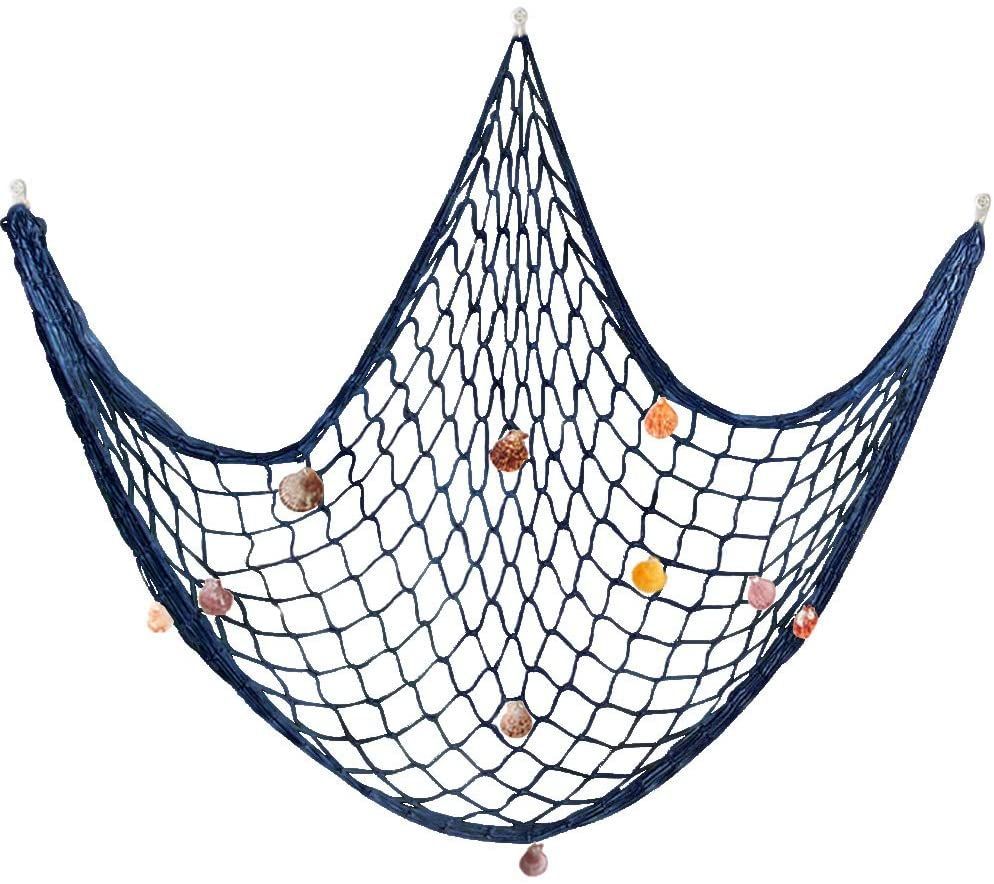 Natural Fishing Net With Seashells Wall Hanging Decor Beach Themed Party Decoration