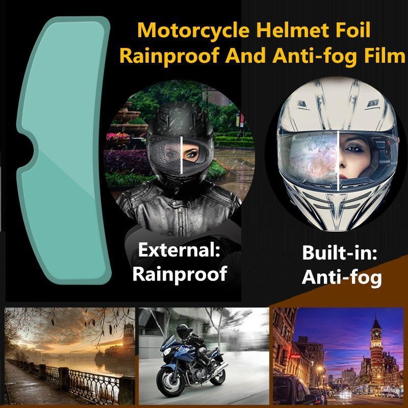 2 Pack Rainproof Aniti Fog Visor Helmet Film Universal Motorcycle Helmet Lens Patch Screen
