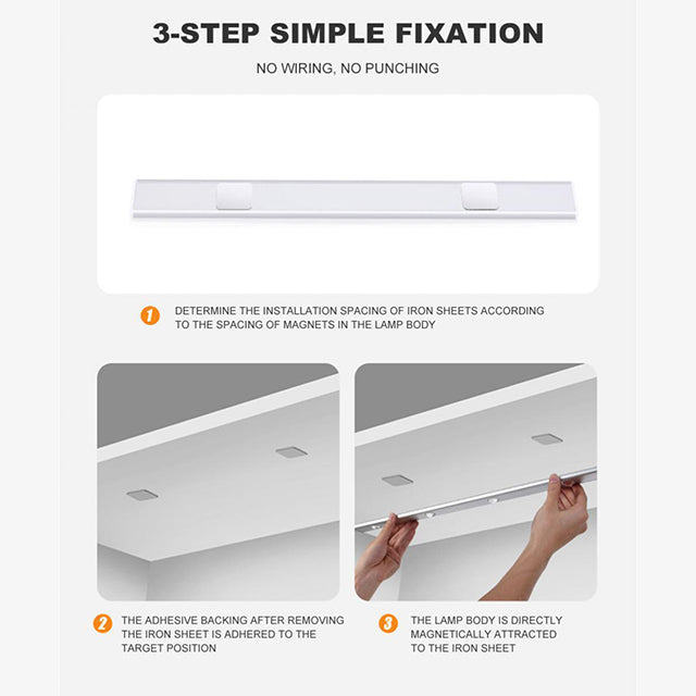 60/80/100CM Ultra Thin Nightlight Lamp - PIR Motion Sensor LED Cabinet Lighting, USB Rechargeable for Kitchen & Cabinets