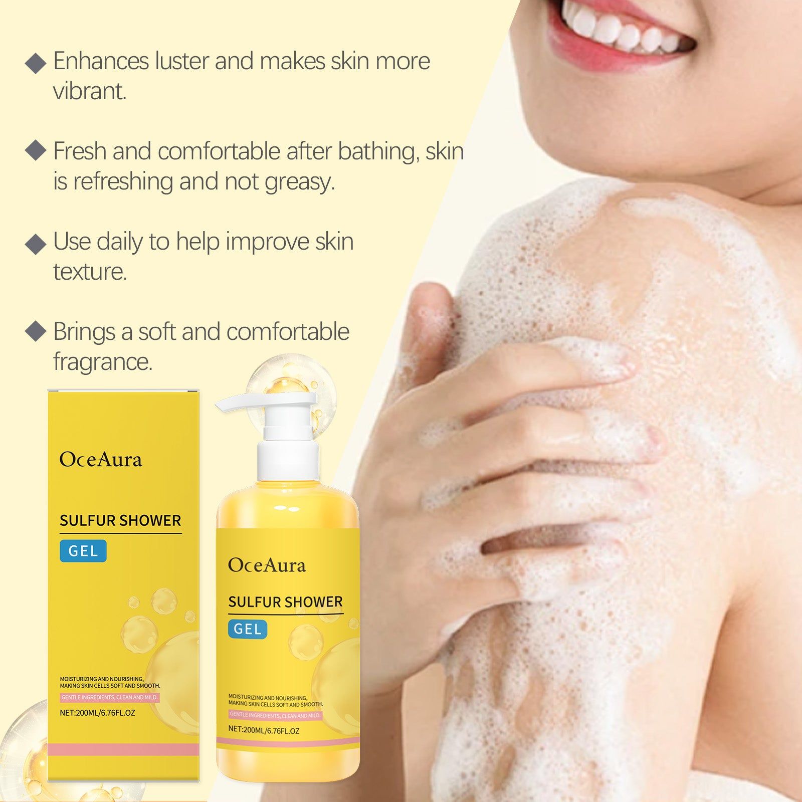 Body Wash, Gentle Cleansing, Moisturizing, Brightening, Oil-Control, Refreshing Skin ,200ml