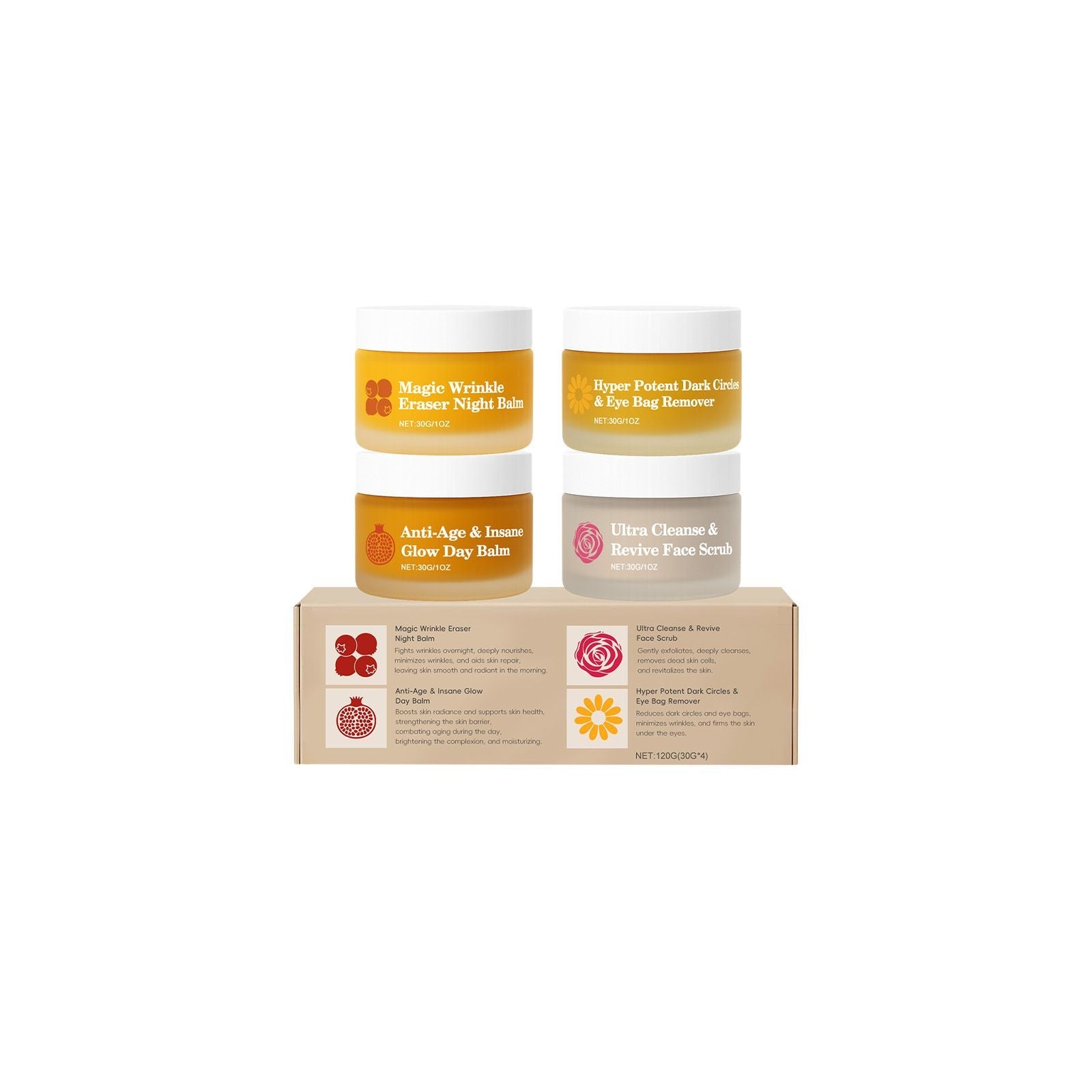 Day & Night Face Cream Set Skin Care Kit 30g x4