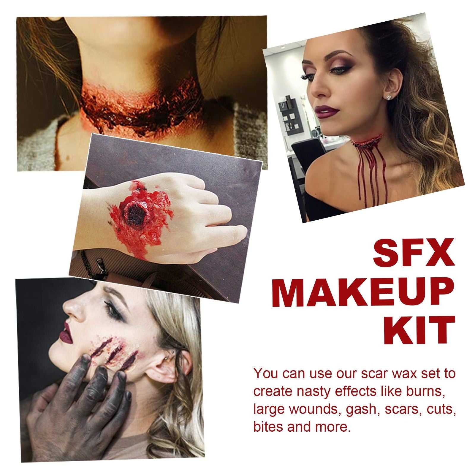 Create Realistic Fake Scars with SFX Makeup Kit, Horror, Wounds, Special Effects ,1set