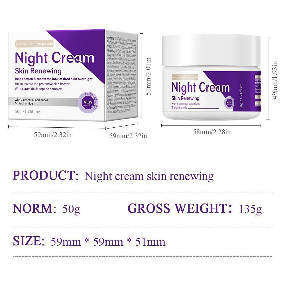 Skin Renewing Night Cream with Niacinamide & Ceramides – Hydrating & Repairing Face Moisturizer