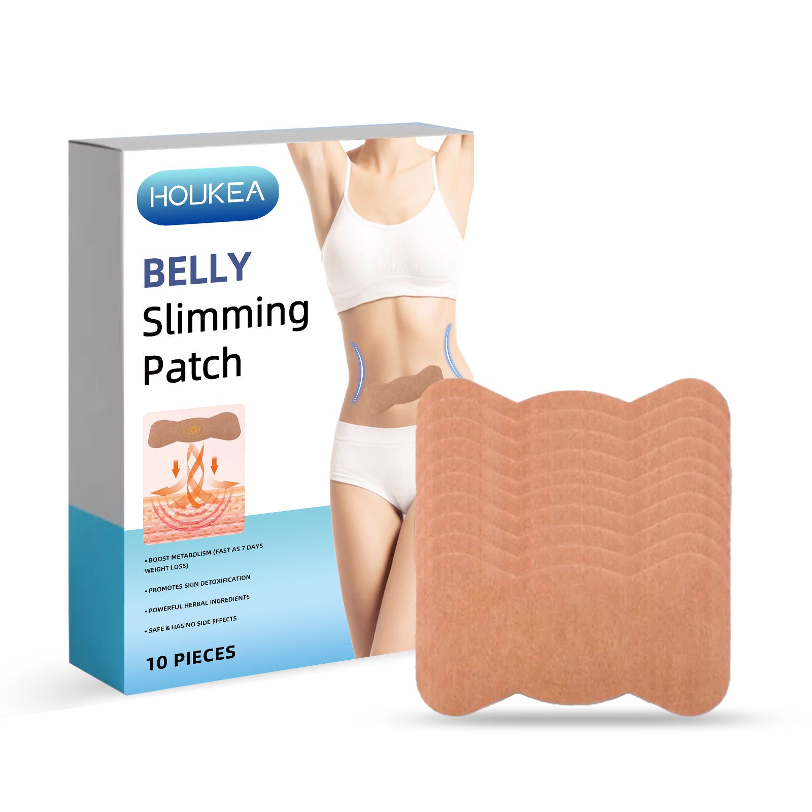 Belly Toning Patch, Slimming & Firming Body Care, Natural Fat Burner, Easy to Use ,10pcs