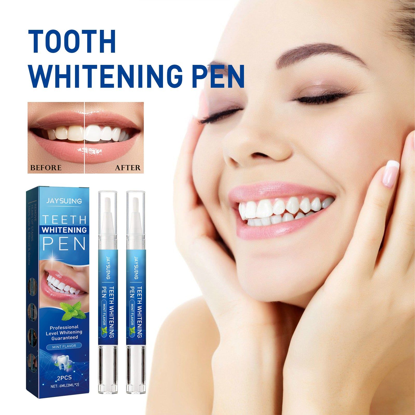 Brighten White Teeth, Fresh Breath, Easy Dental Pen for Smile Whitening ,3ml*2pcs