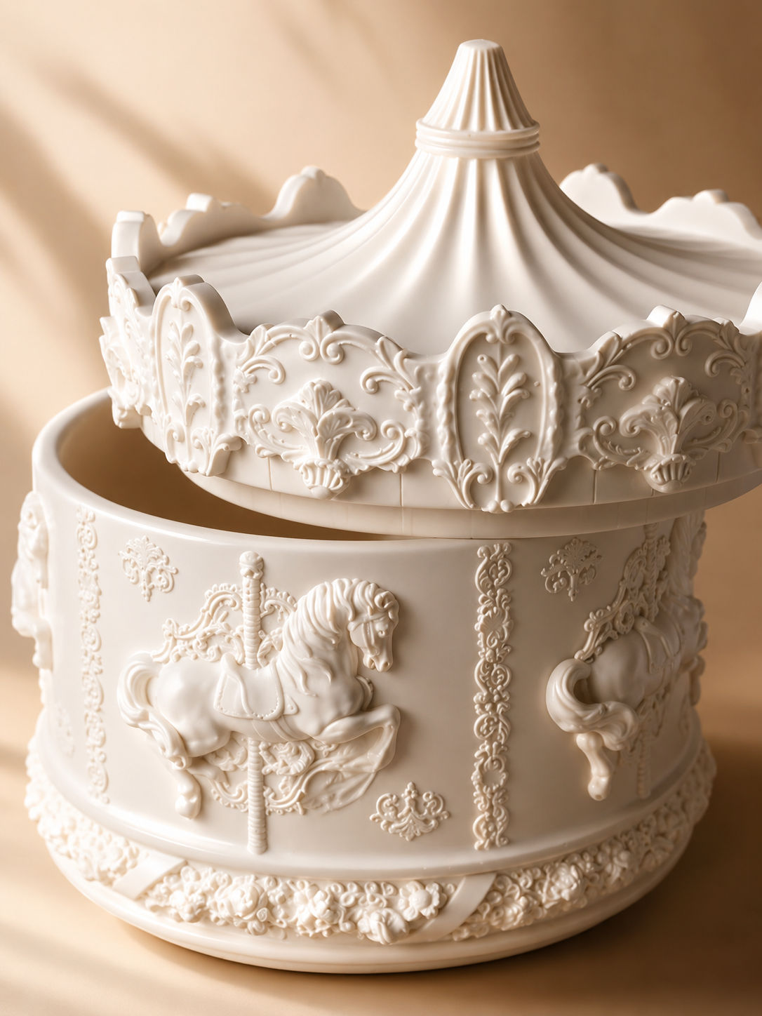 Antique Arch Handmade Marble Powder Jar – 11cm