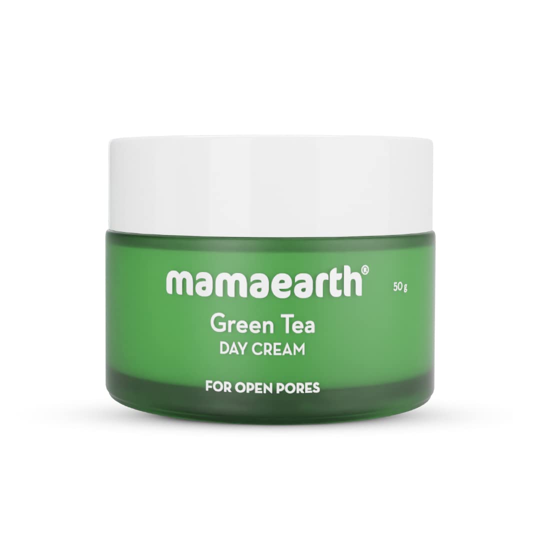 كريم النهار Mamaearth Green Tea مع الشاي الأخضر والكولاجين للمسام المفتوحة 50 جم