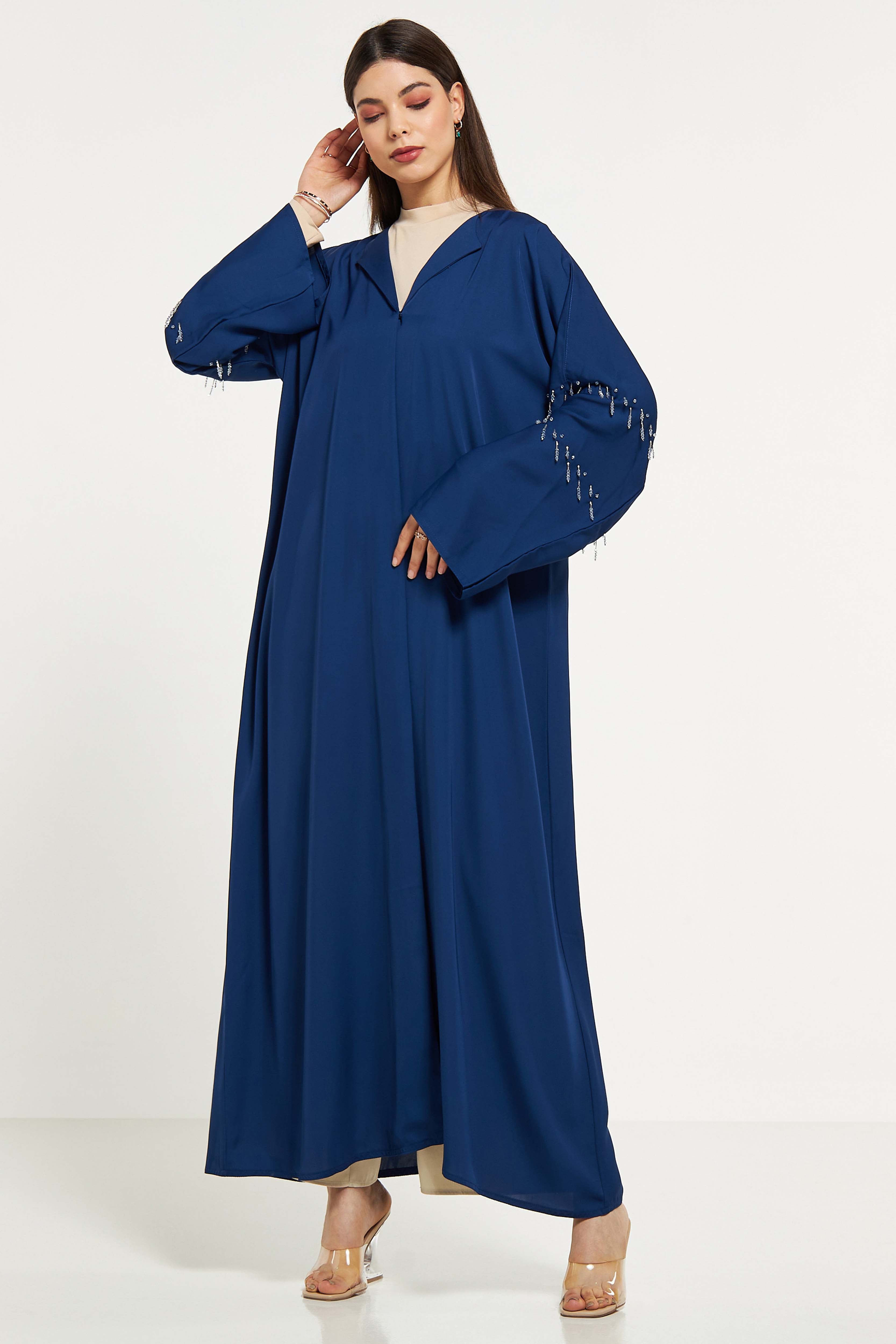 MOiSTREET Embellished Abaya with Sheila