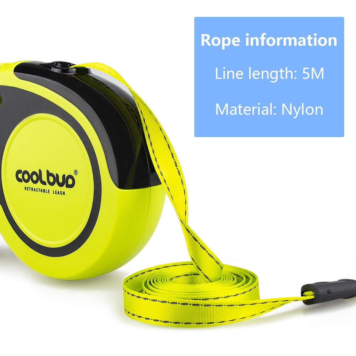 Retractable Dog Leash 5m Reflective Pet Walking Chain Durable Cat Nylon Lead Leash