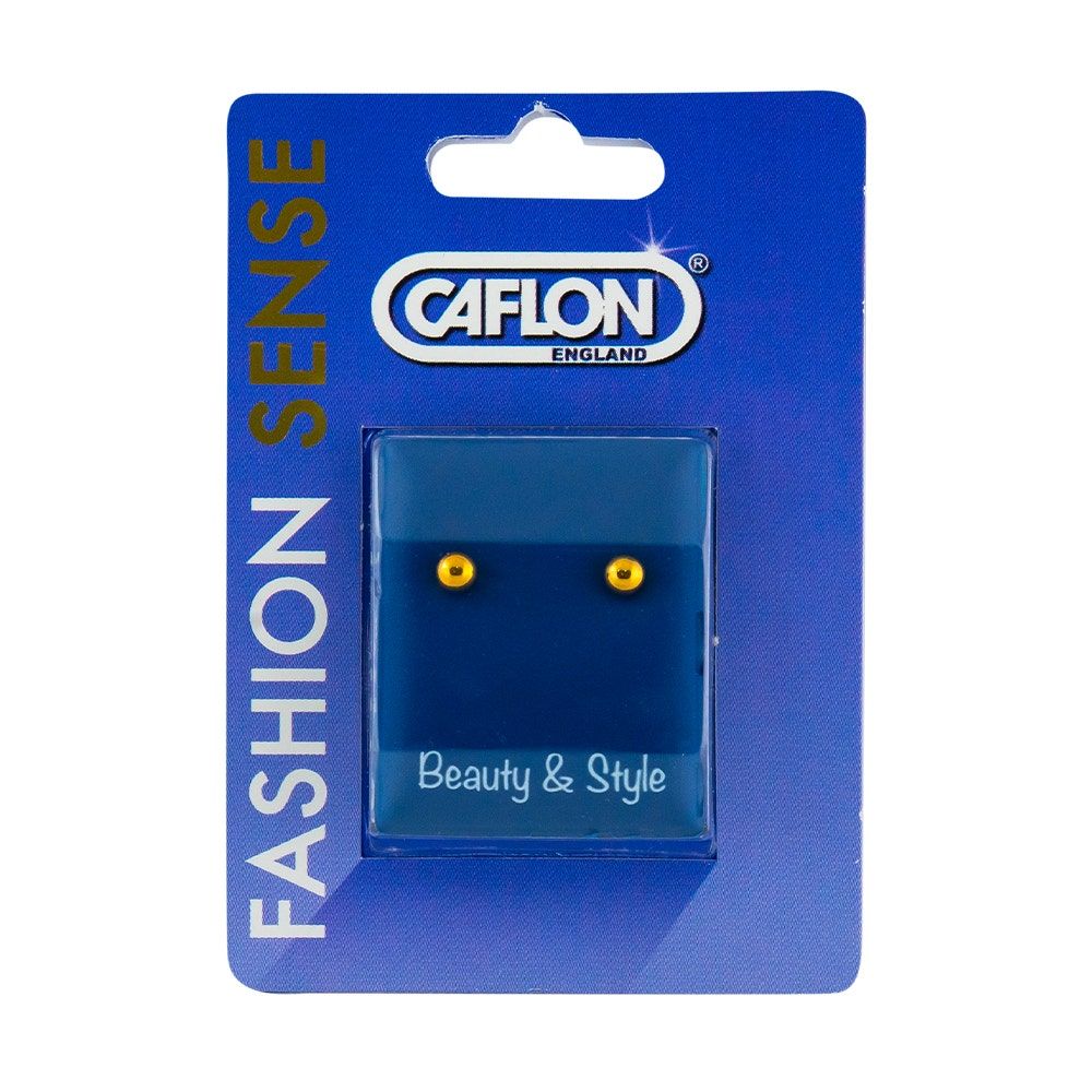 Caflon Fashion Sense Gold Plated Ball Earring, 4mm