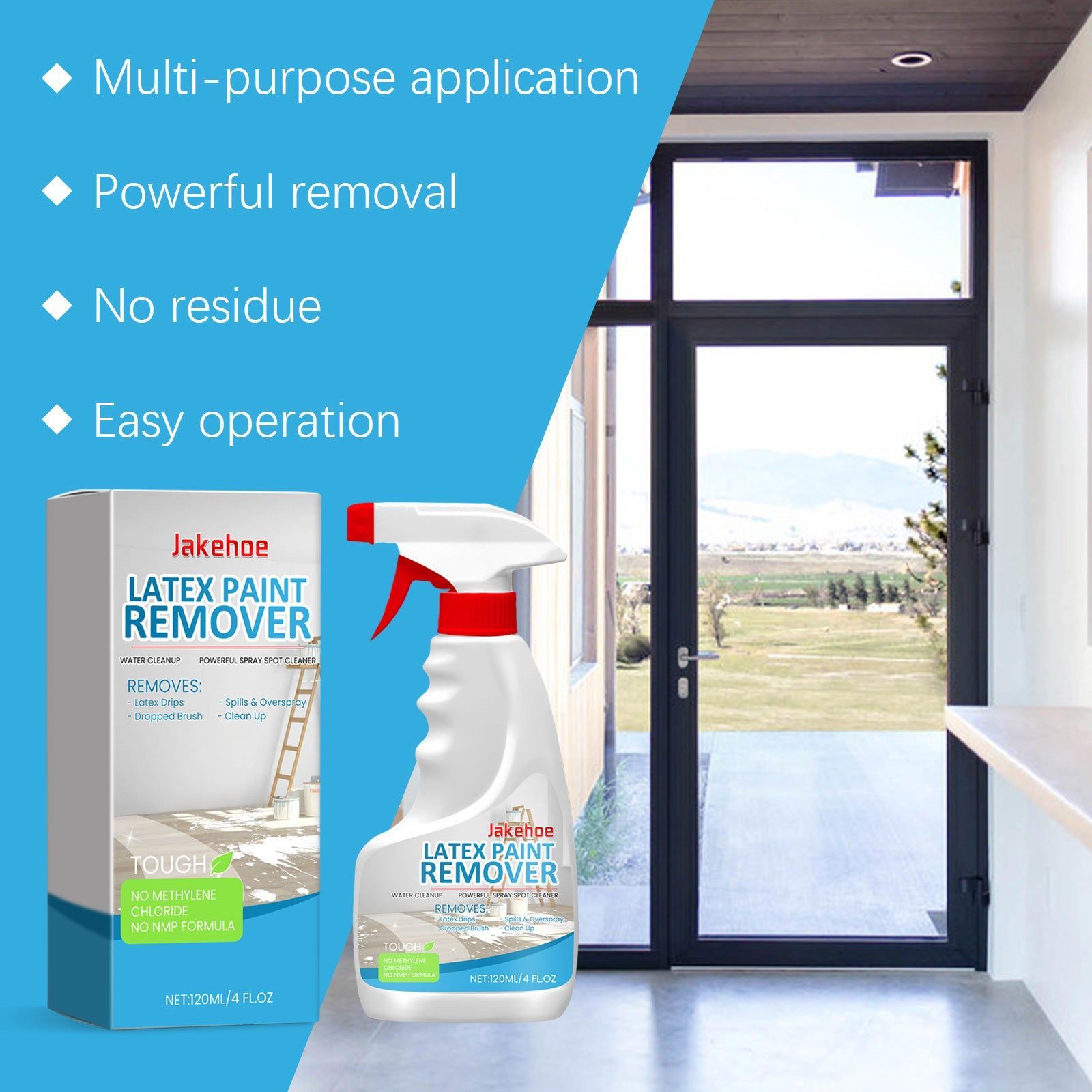 Effective Latex Paint Remover Cleaner, Eco-Friendly Household Decontamination Solution ,120ml