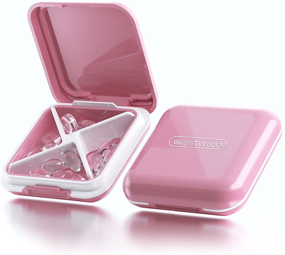 Daily Pill Case Small Pill Box Organizer Travel Medicine Container For Vitamins Fish Oils