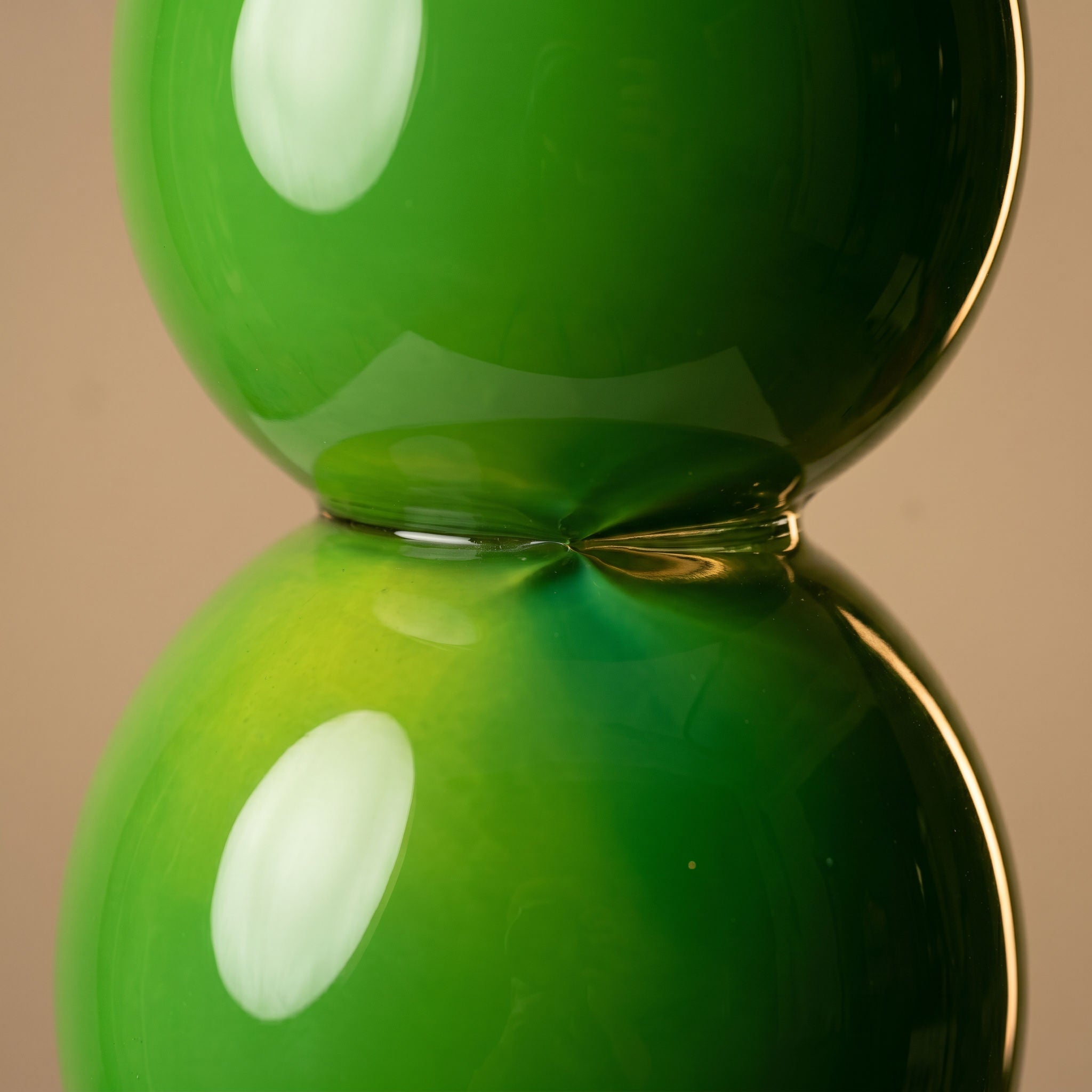 Tati deco Green glass bird stack small