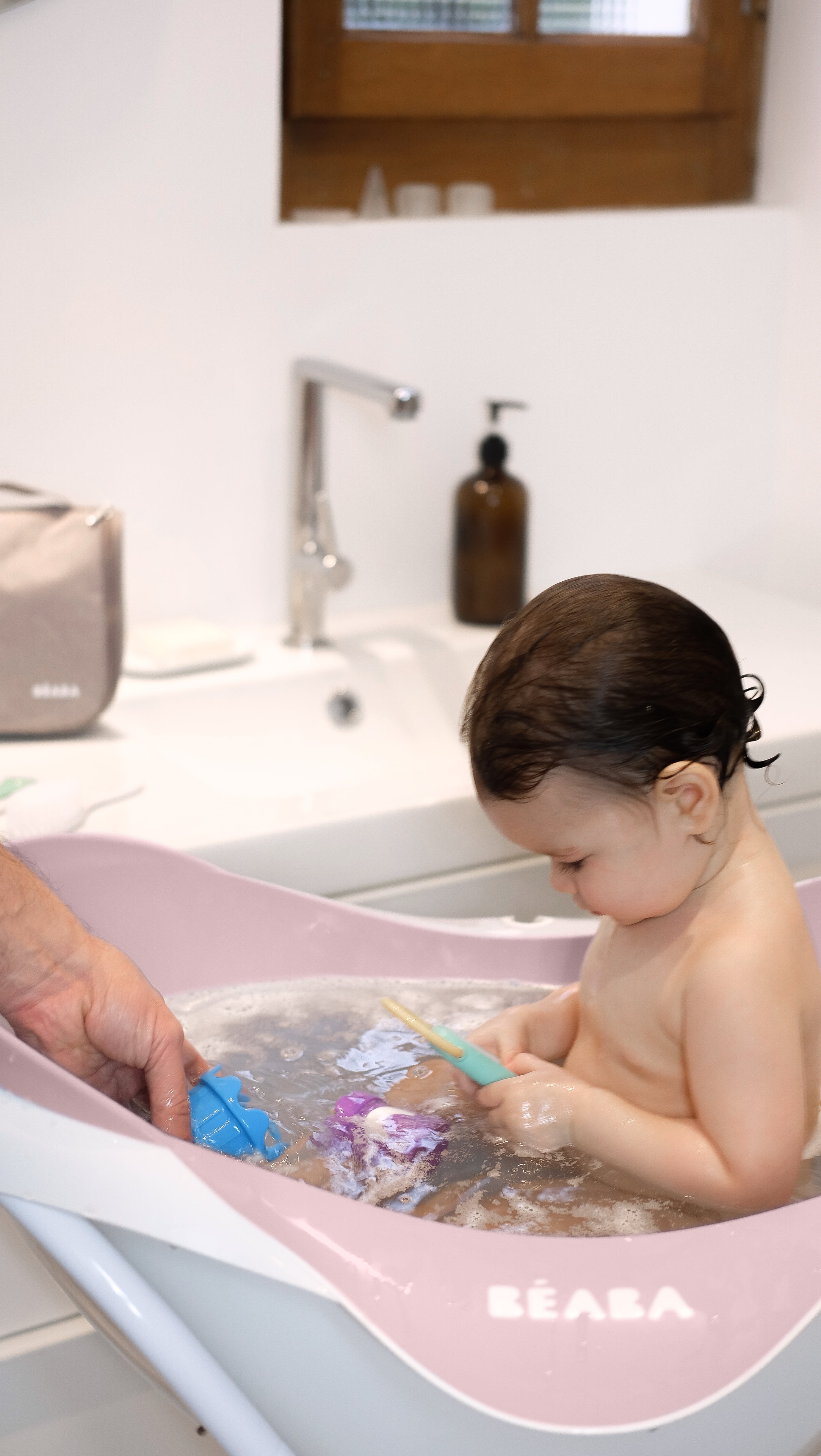Beaba Camele'O Baby Bath Tub - 1st Age - Old Pink