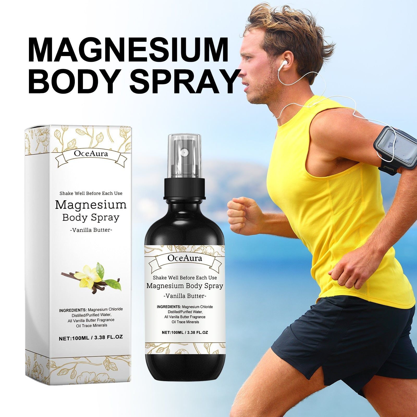 Magnesium Body Spray for Muscle Relief, Relaxation, Better Sleep, Body Care ,100ml
