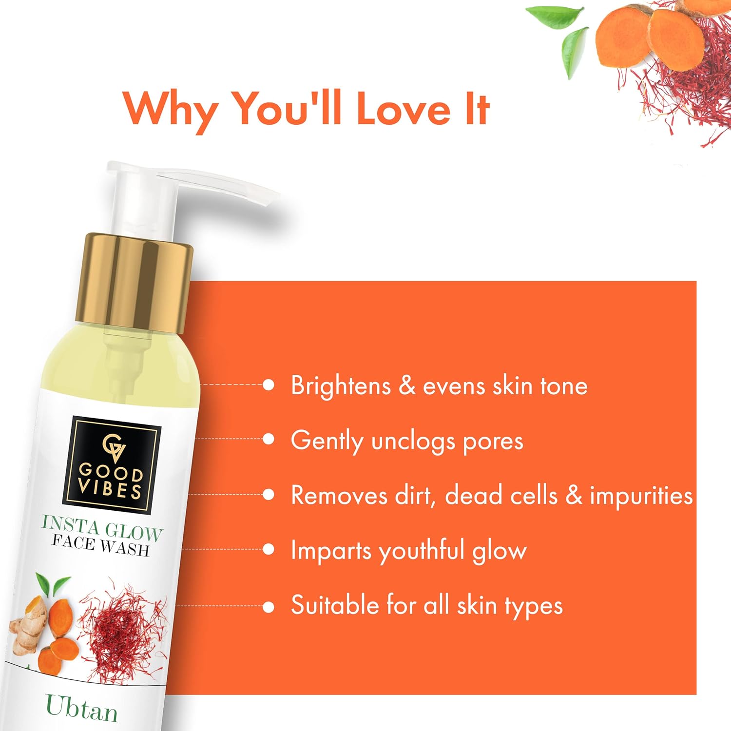 غسول الوجه «Good Vibes Ubtan Insta Glow» 120 مل