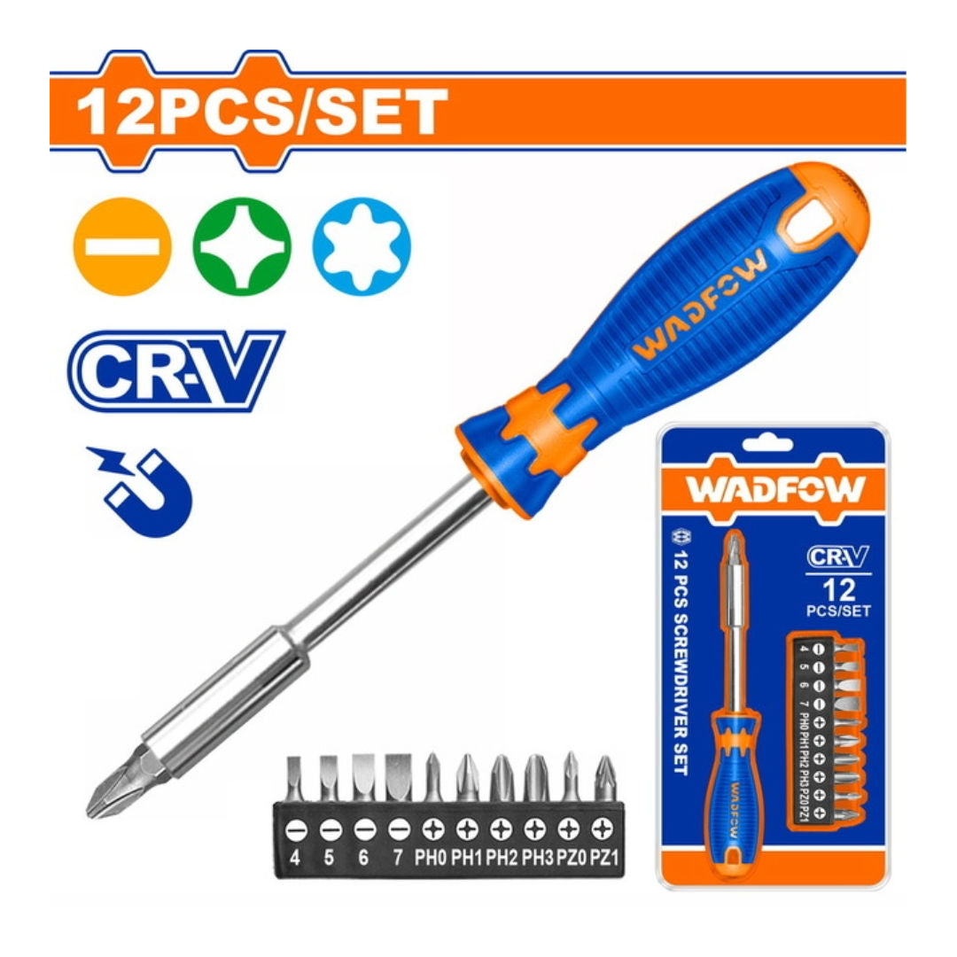 WADFOW 12 Piece Screwdriver Bits Set, 1/4"×100 mm