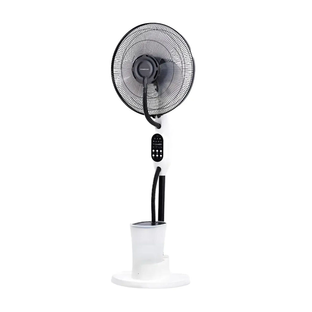 Powerology Tilt & Oscillating Fan Mist Spray & Humidifier, Black