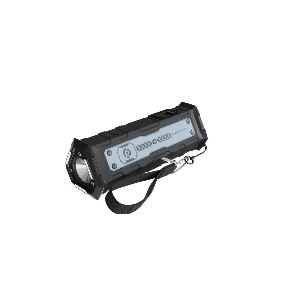 Powerology TorchPower 20000mAh Power Bank with Built-In Flashlight, Black