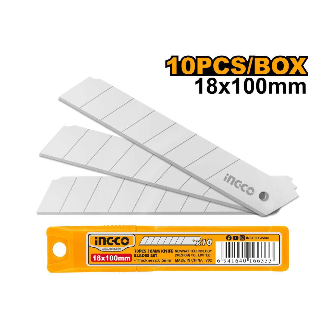 INGCO 10-Pieces 18 mm Knife Blades