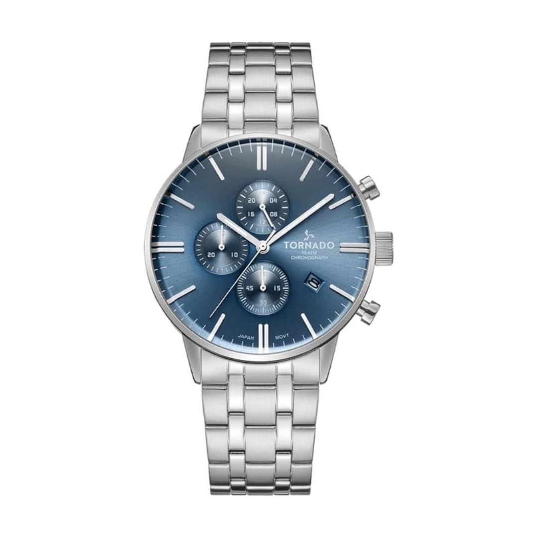 TORNADO Celestia Elite Men's Japanese Quartz Chronograph Stainless Steel Watch