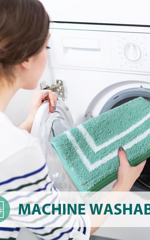 AIESY® Beautiful Runner Double Border Design Non-Slip Bath Mat
