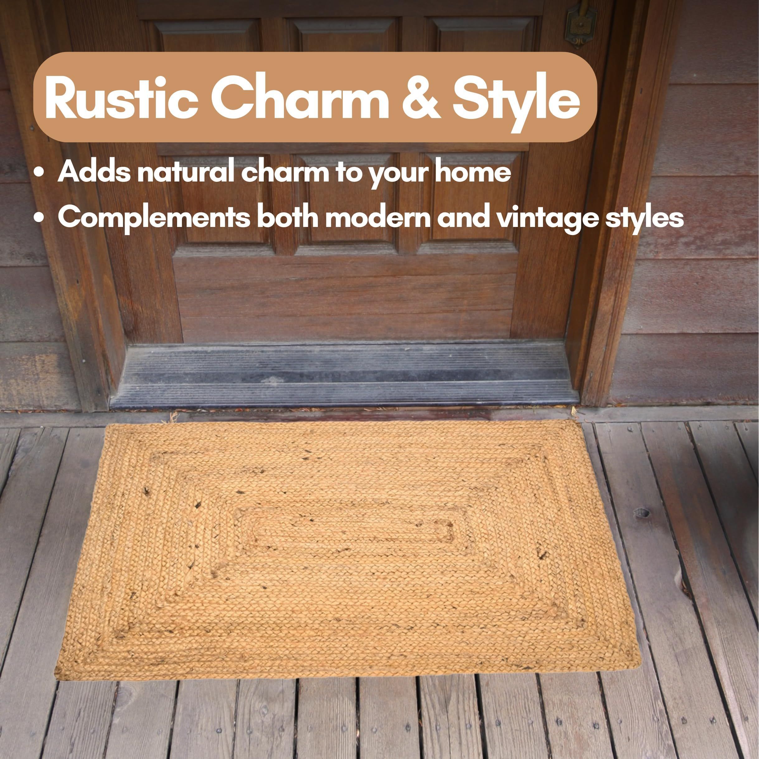 Hand Woven Reversible Jute Burlap Cotton Rag
