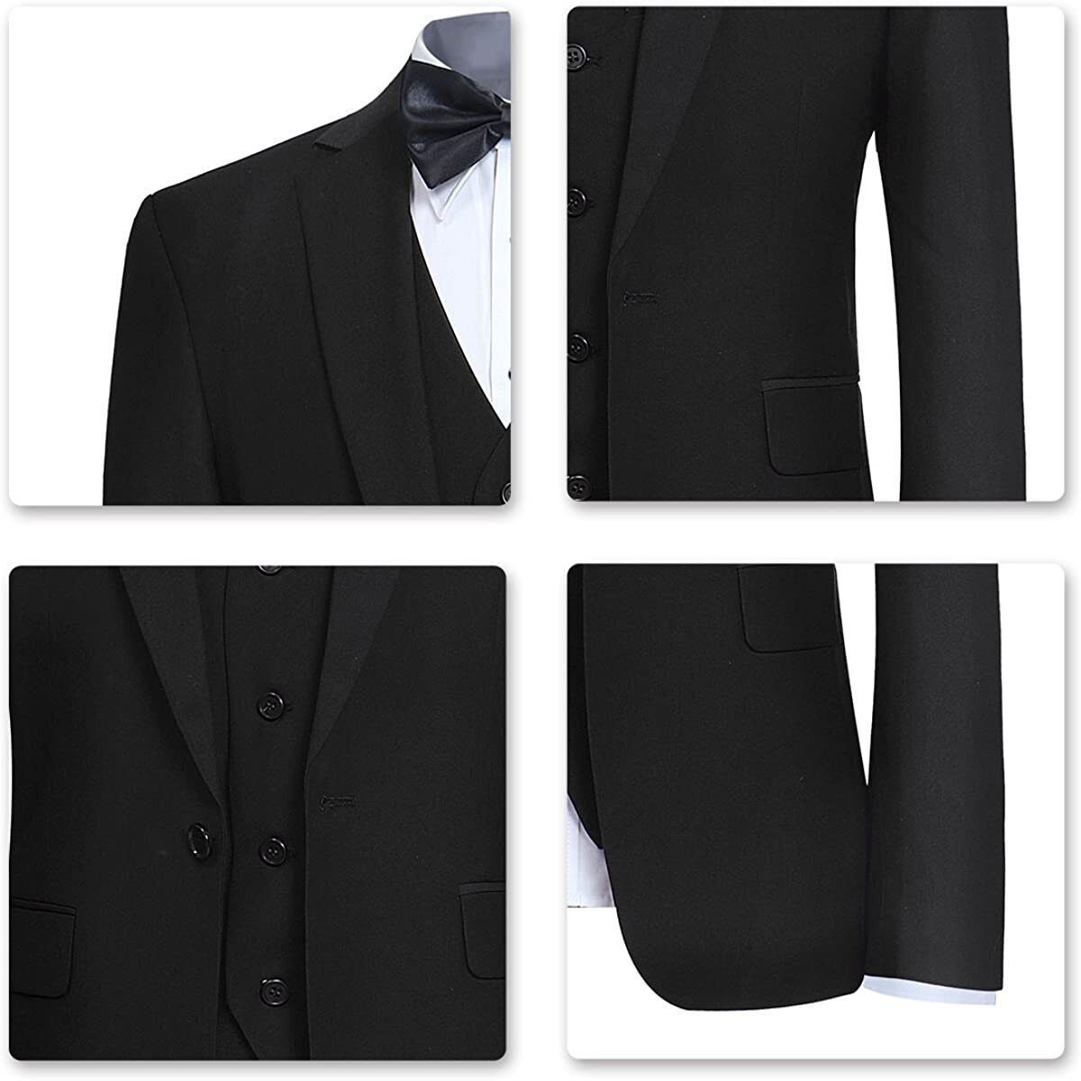 Black Coat pant for men 3 pc tuxedo Slim Fit Suit Wedding Blazer Jacket