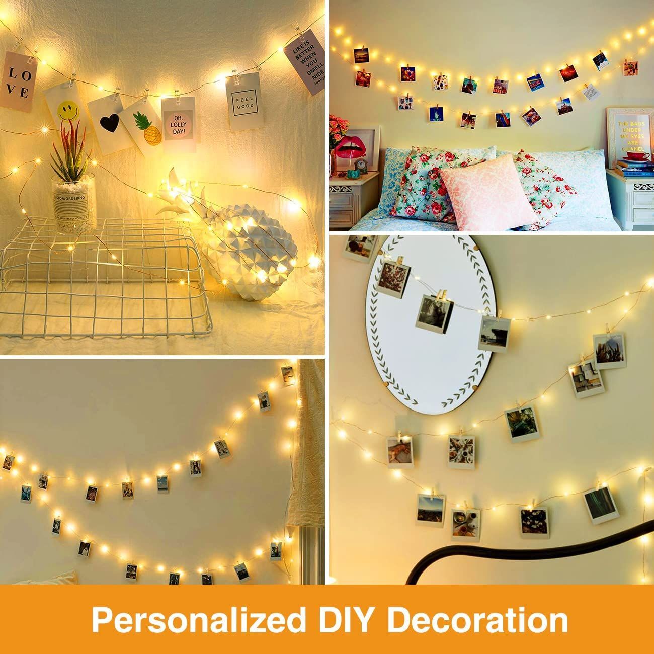 Photo Clip String Lights 100 LED Fairy Lights Bedroom Wedding Wall Decoration