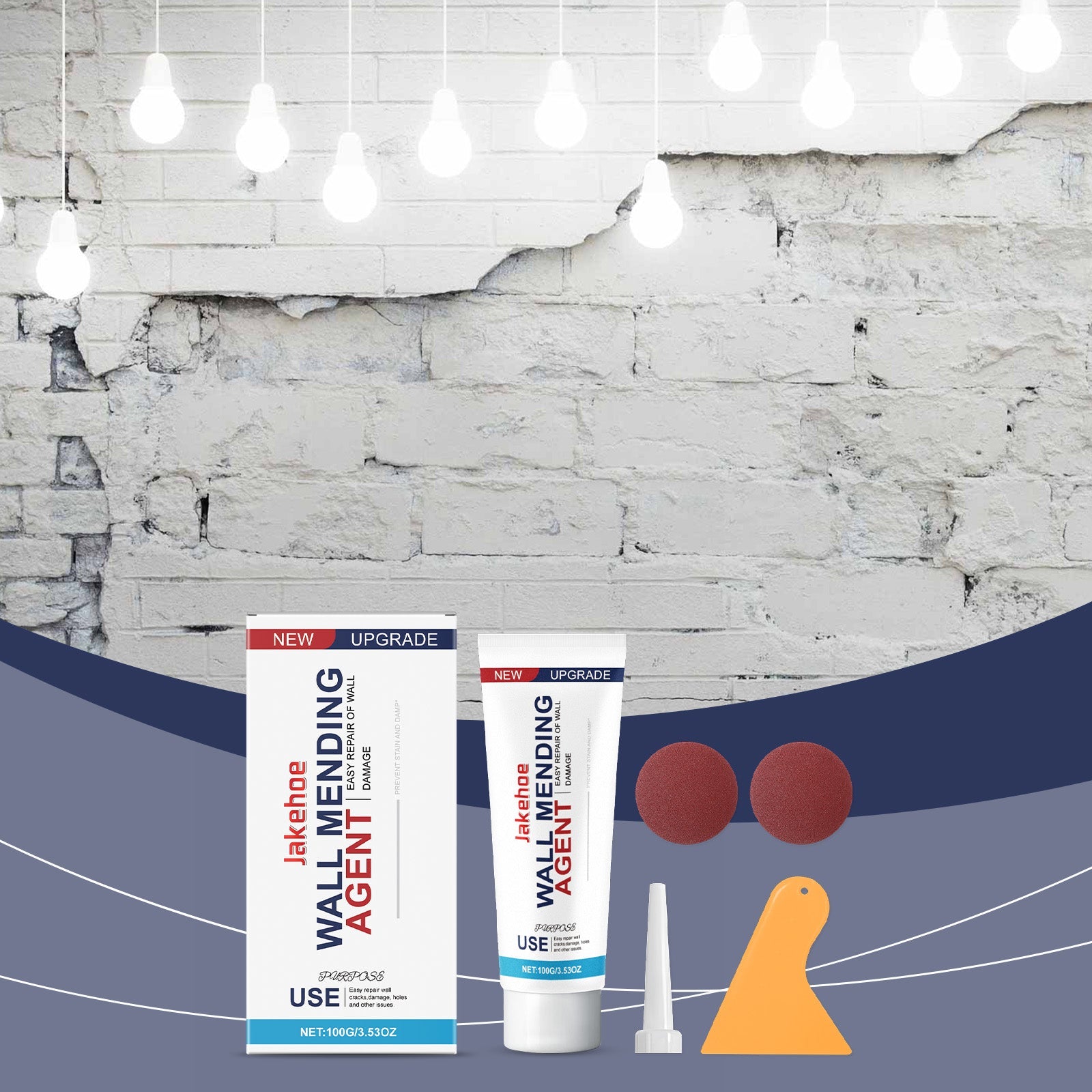 Transform Your Walls with Wall Repair Agent, Fast Fix for Stains, Cracks, and Peeling ,1set