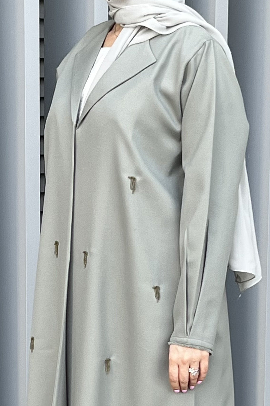 MOiSTREET Polyester Grey Abaya