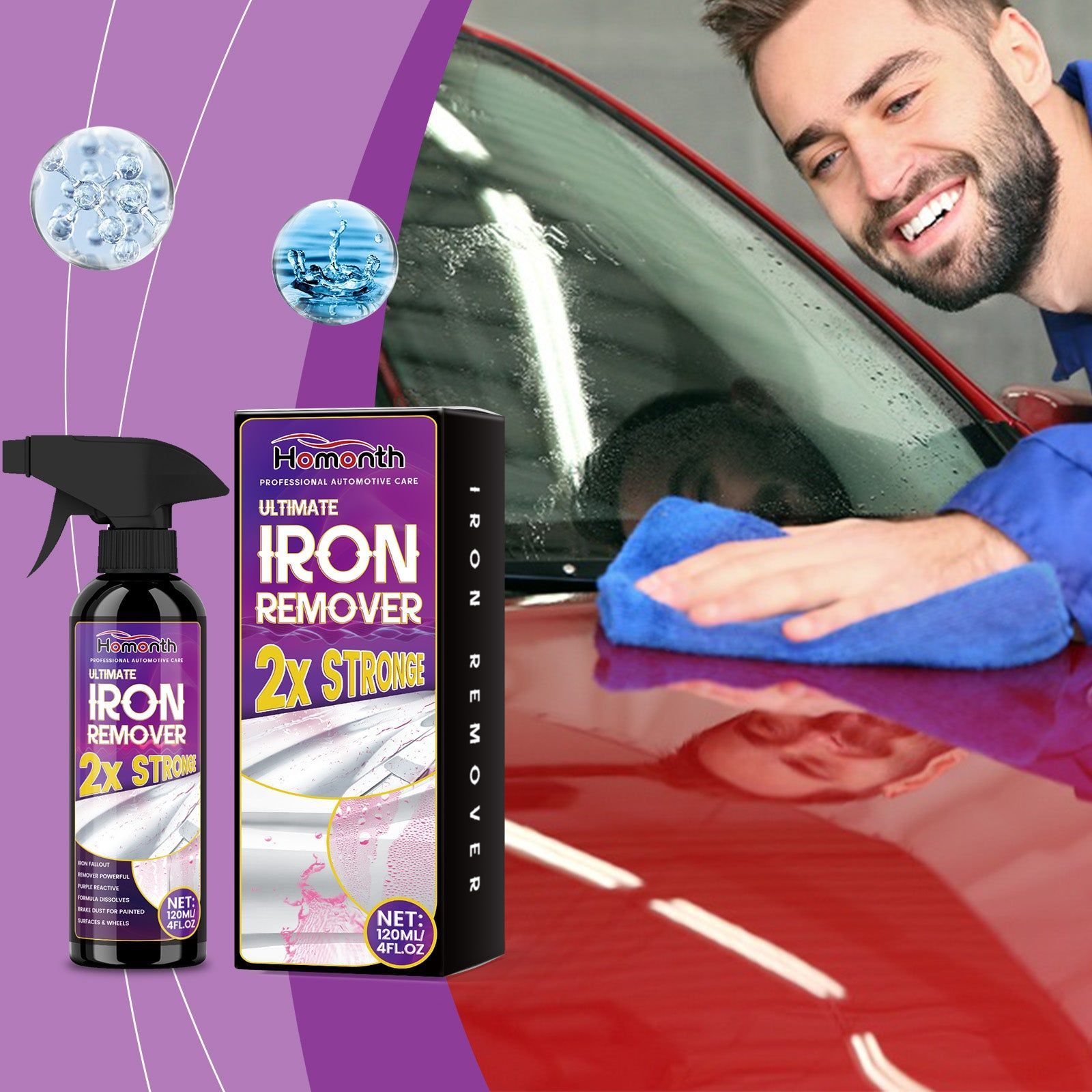 Automotive Rust Remover, Fast Rust & Oxidation Removal, Car Surface Cleaner ,120ml