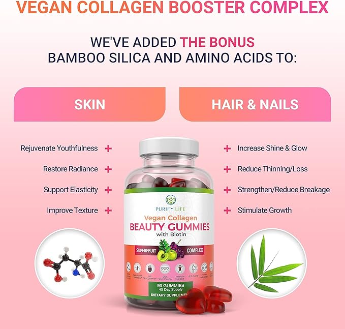 Purify Life Vegan Collagen Beauty Gummies 90 with Biotin
