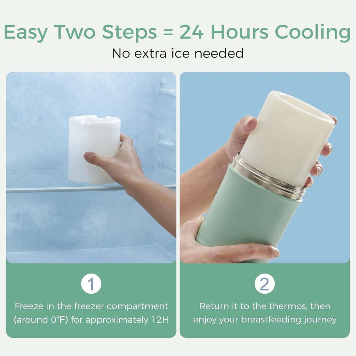 Momcozy 22oz Breast Milk Cooling Bottle - 24 Hour Cold Retention