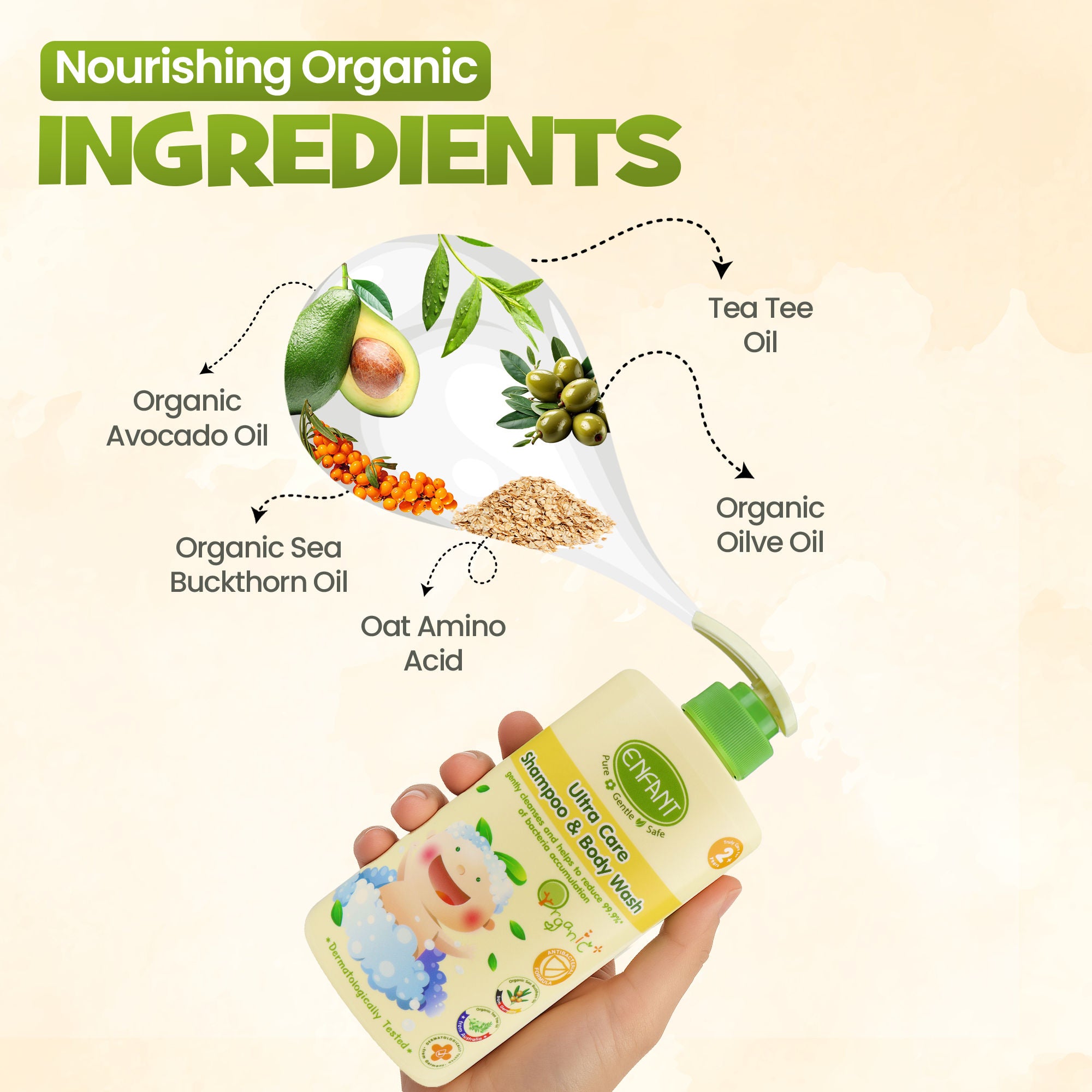 ENFANT Ultra Care Organic Plus Shampoo & Body Wash 500ml
