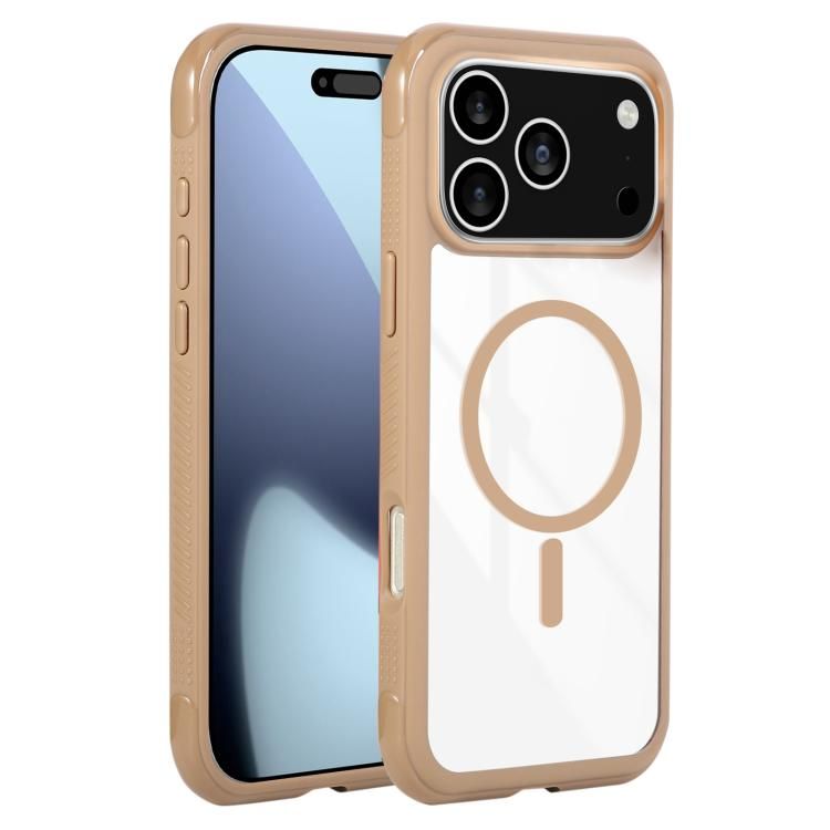 For iPhone 18 Pro Max / iPhone 17 Pro Max Solid Color Edge Transparency MagSafe Magnetic Phone Case