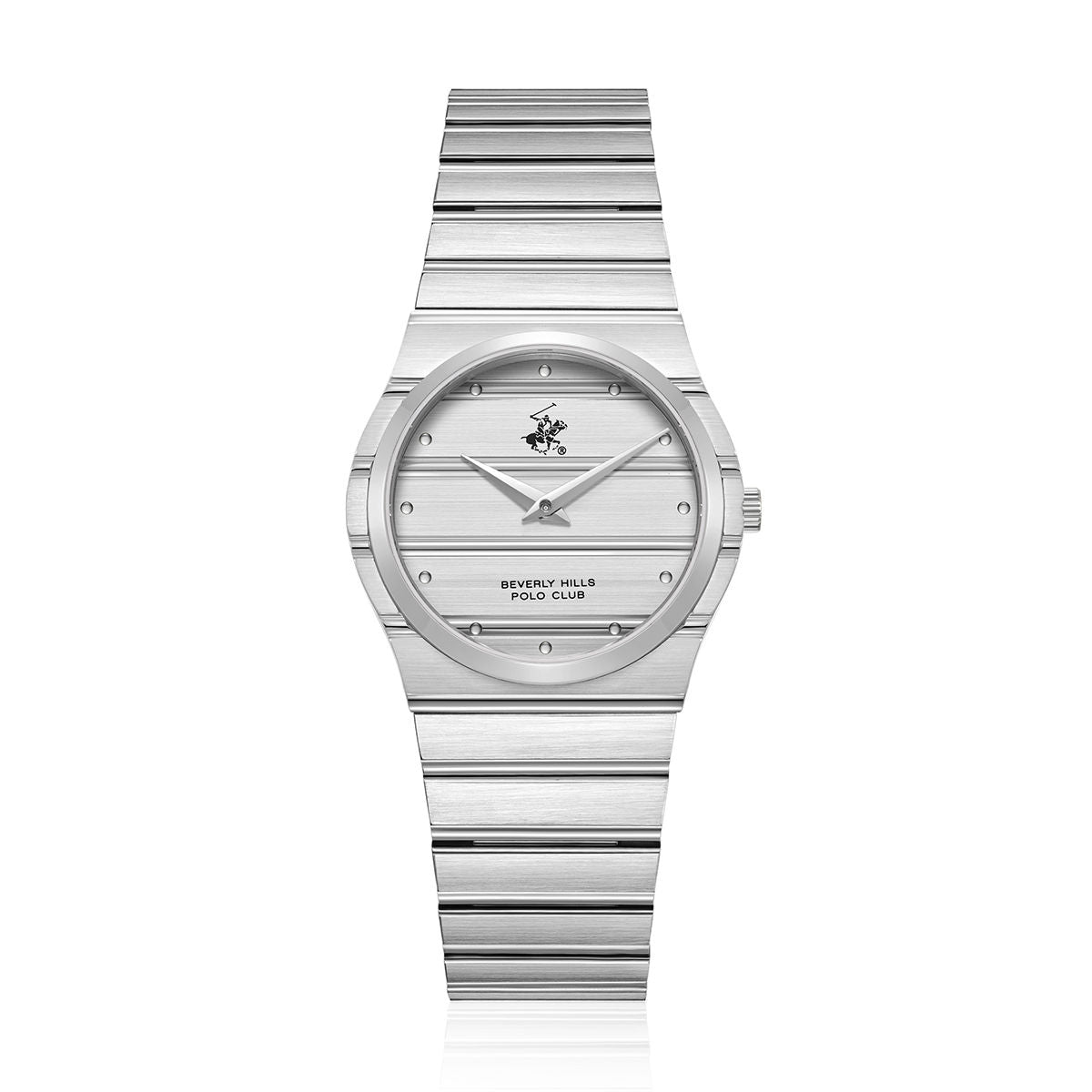 Beverly Hills Polo Club Women's Silver Dial Analog Watch, Stainless Steel Case & Bracelet, BP3818X.330