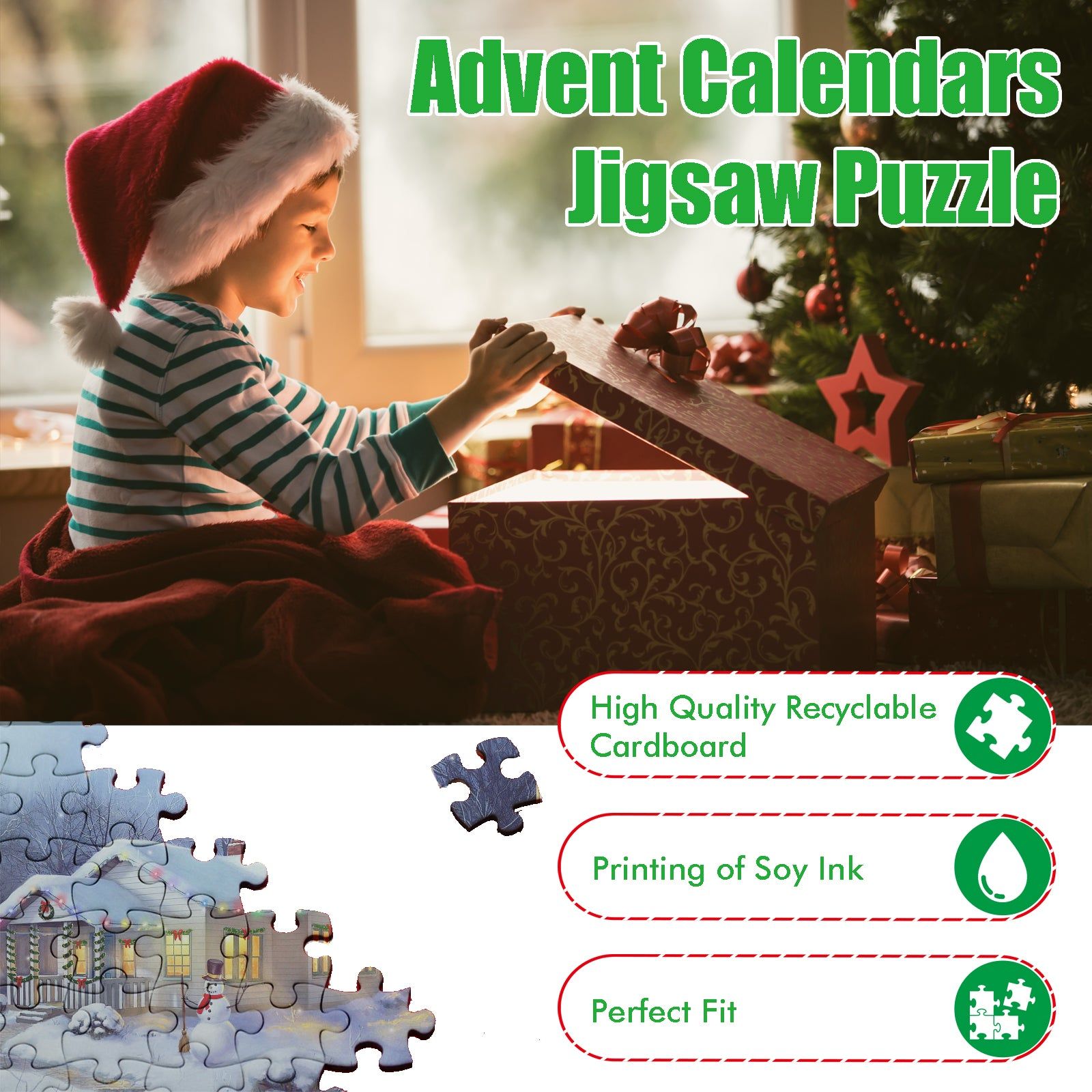 Create Festive Joy with Our Puzzle Advent Calendar, Christmas Surprise Gift ,24 frames