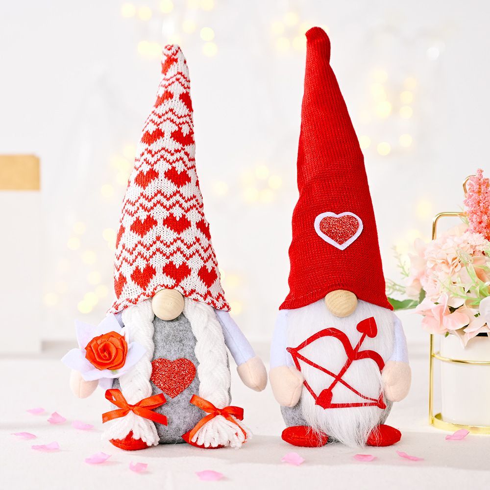 2pcs Valentine Plush Gnomes Table Decoration Faceless Doll Home Party Ornament