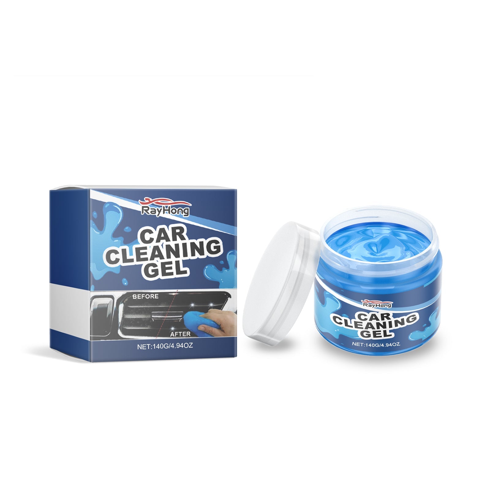 Car Cleaning Gel, Multi-Function Interior Dust Remover, Easy Reach, Reusable, Automotive Detailing ,140g