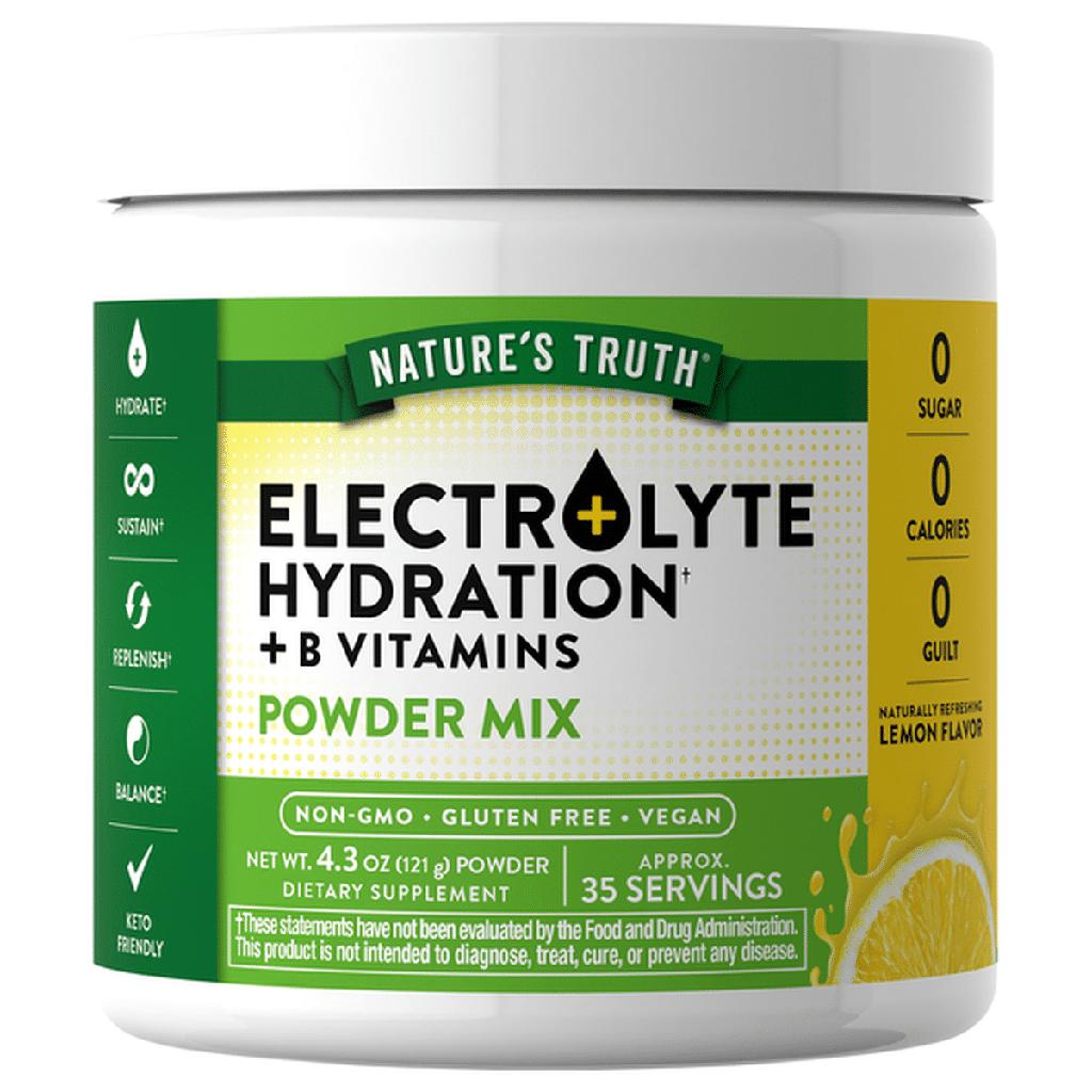 Nature's Truth Electrolyte Hydration + B Vitamins Powder Mix (4.3 oz / 122g)