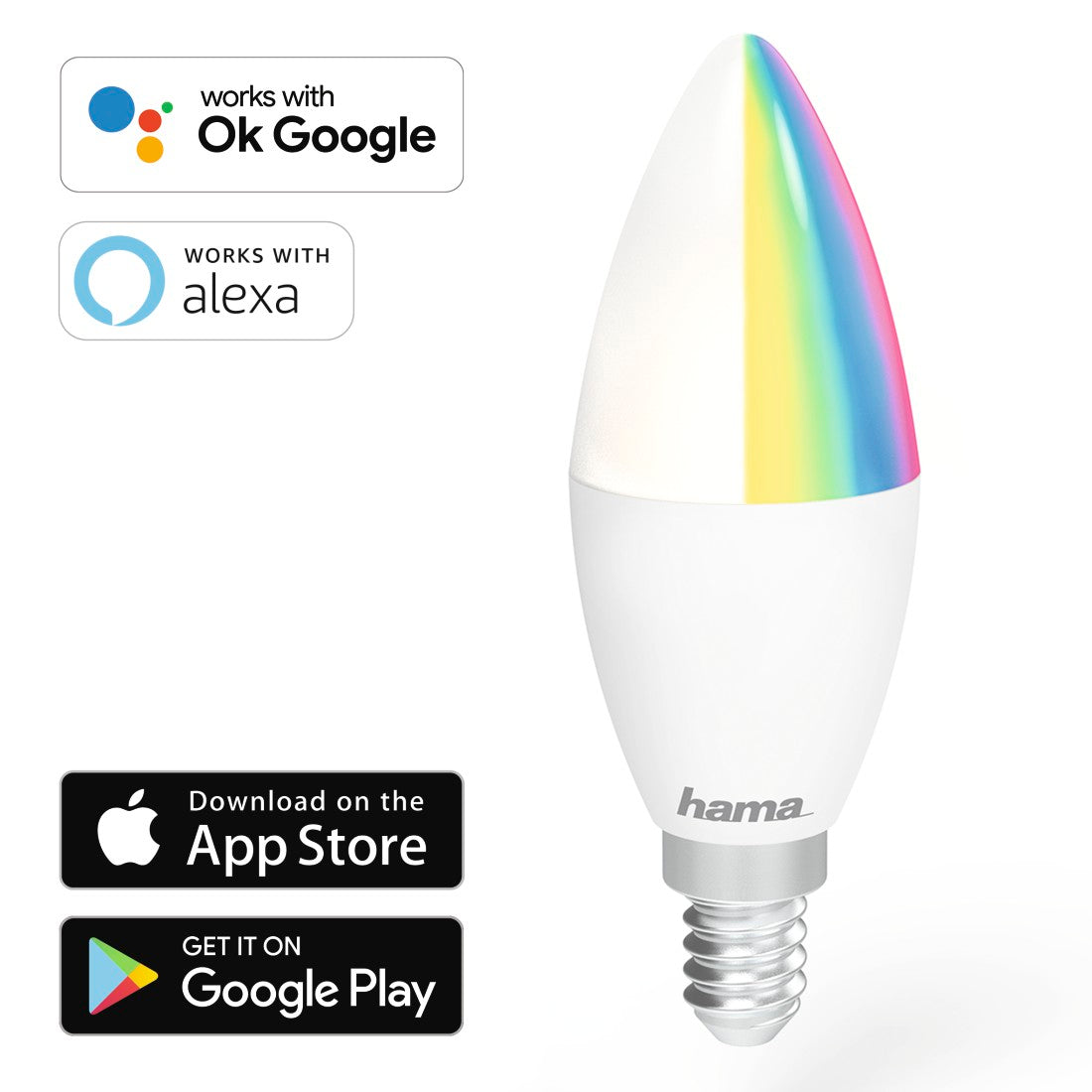 Hama 176549 WiFi-LED Light, E14, 4.5W, RGB, can be dimmed